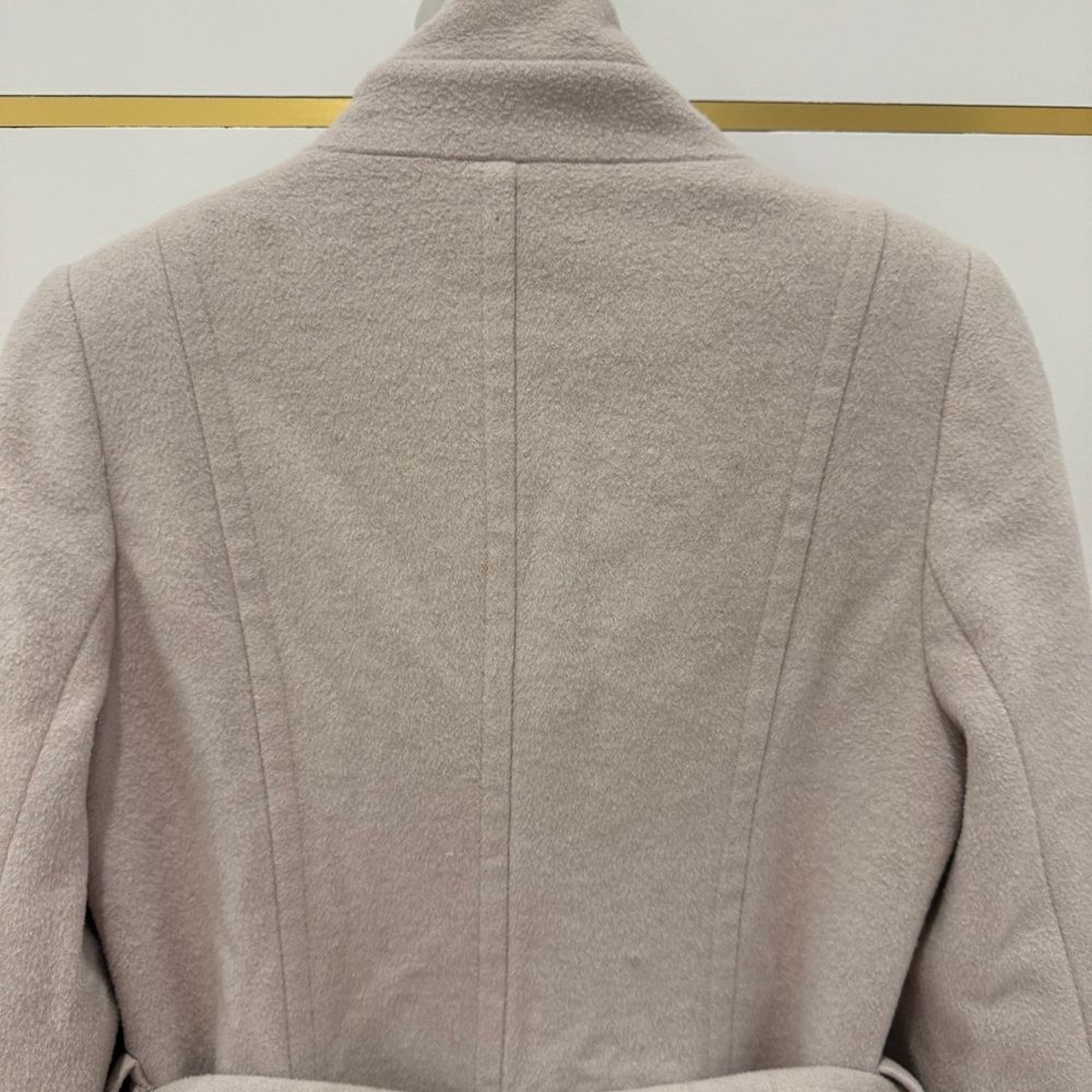 Tahari Wool Izzy coat cream neutral blush belted gold buttons 10 - Picture 14 of 16